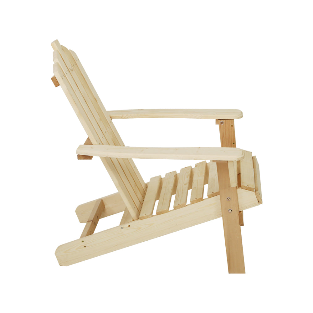 Adirondack Outdoor Chairs Wooden Beach Chair Patio Furniture Garden Natural