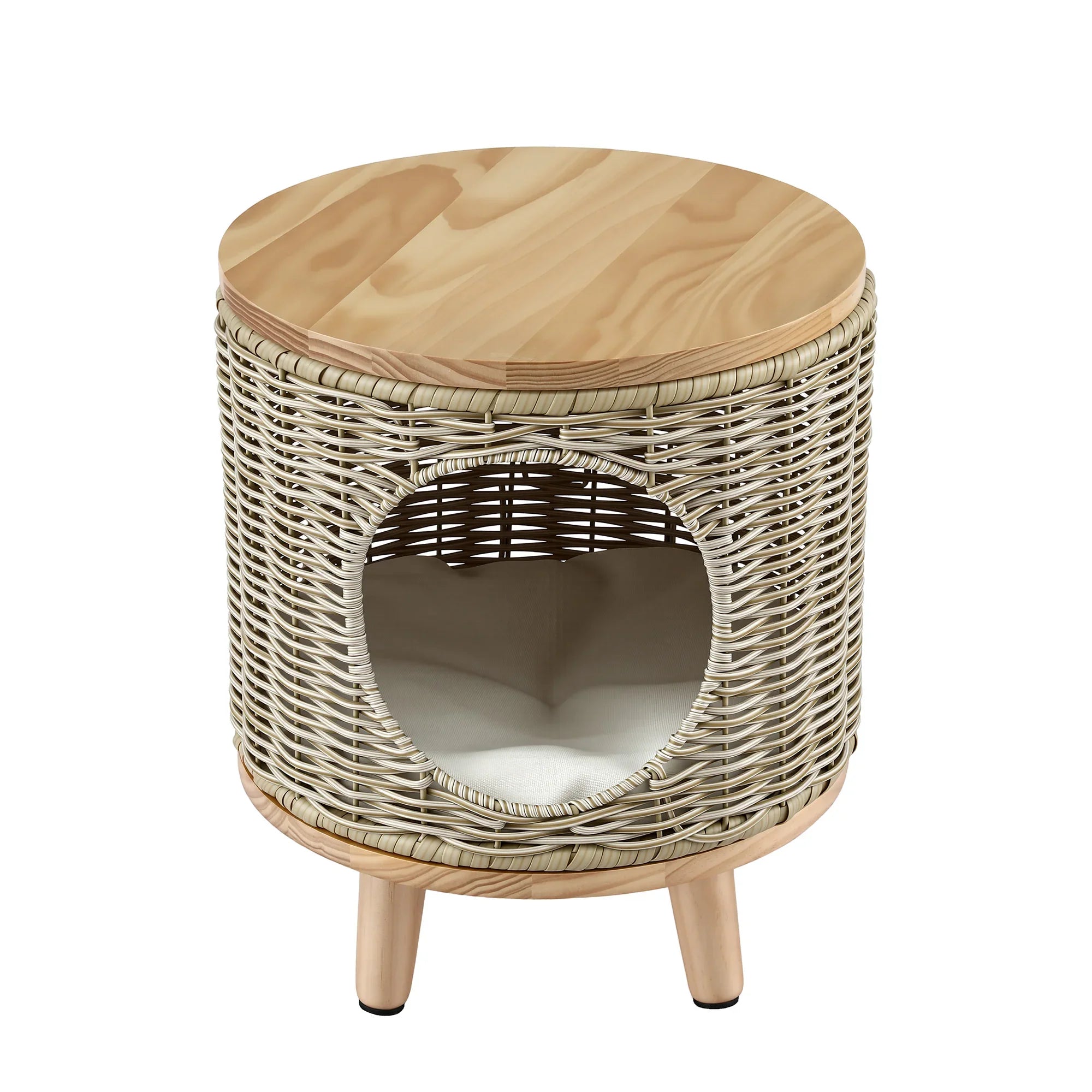 Coffee Side Table Wicker Steel Desk Pet Bed Storage Outdoor Furniture