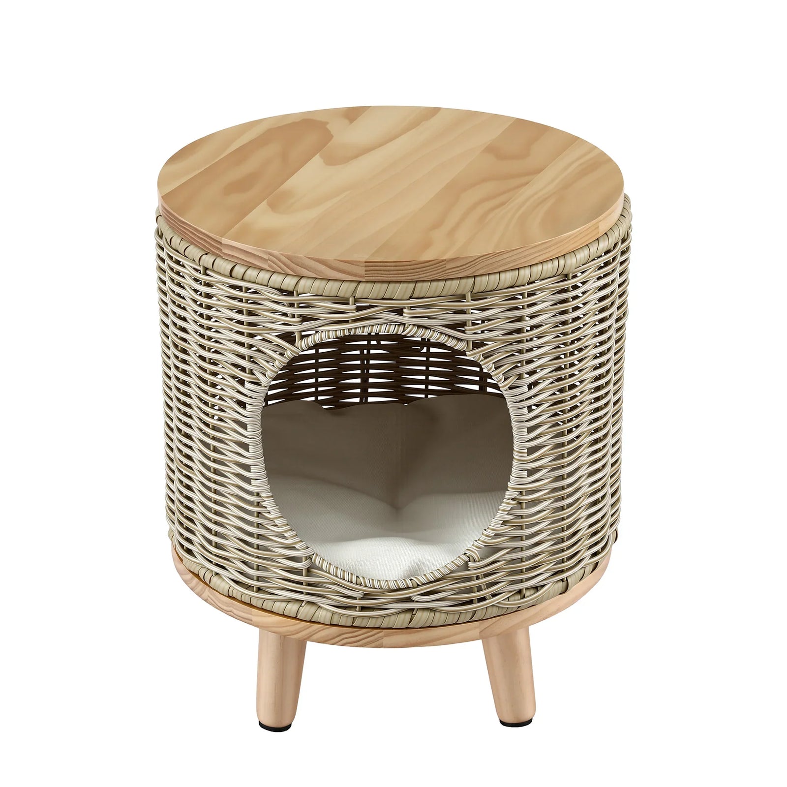 Coffee Side Table Wicker Steel Desk Pet Bed Storage Outdoor Furniture