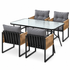 Gardeon 5PC Outdoor Dining Set 120CM Table and Chairs Patio Furniture Garden Cushion