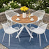 5‑Piece Outdoor Dining Set – WPC Table & PP Chairs, White