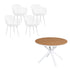 5‑Piece Outdoor Dining Set – WPC Table & PP Chairs, White