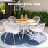 5‑Piece Outdoor Dining Set – WPC Table & PP Chairs, White