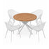5‑Piece Outdoor Dining Set – WPC Table & PP Chairs, White
