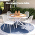 5‑Piece Outdoor Dining Set – WPC Table, PP Chairs, White, Weather‑Resistant