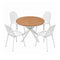 5‑Piece Outdoor Dining Set – WPC Table, PP Chairs, White, Weather‑Resistant