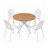 5‑Piece Outdoor Dining Set – WPC Table, PP Chairs, White, Weather‑Resistant
