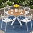5‑Piece Outdoor Dining Set – WPC Table, Stackable PP Chairs, White