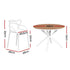 5‑Piece Outdoor Dining Set – WPC Table, Stackable PP Chairs, White