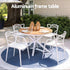 5‑Piece Outdoor Dining Set – WPC Table, Stackable PP Chairs, White