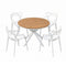 5‑Piece Outdoor Dining Set – WPC Table, Stackable PP Chairs, White