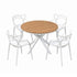 5‑Piece Outdoor Dining Set – WPC Table, Stackable PP Chairs, White