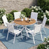 7‑Piece Outdoor Dining Set – WPC Table, Textilene Chairs, White, Weather‑Resistant