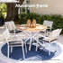 Outdoor Dining Table 108CM Aluminum Frame WPC Top Desk Patio Furniture
