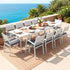 Outdoor Dining Set 11PCS Aluminum Extendable Table and Chairs Patio Furniture White