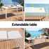 Outdoor Dining Set 11PCS Aluminum Extendable Table and Chairs Patio Furniture White