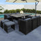 Gardeon Outdoor Dining Set 11 Piece Wicker Table Chairs Setting Black