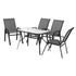 5PC Outdoor Dining Set Table and Chairs Patio Furniture Bistro Set Garden Grey
