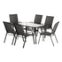 7PC Outdoor Dining Set Table and Chairs Patio Furniture Garden Bistro Set Black
