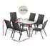 7PC Outdoor Dining Set Table and Chairs Patio Furniture Garden Bistro Set Black