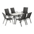 7PC Outdoor Dining Set Table and Chairs Patio Furniture Garden Bistro Set Black