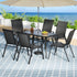 7PC Outdoor Dining Set Table and Chairs Patio Furniture Garden Bistro Set Black