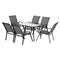 7PC Outdoor Dining Set Table and Chairs Patio Furniture Garden Bistro Set Grey