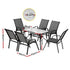 7PC Outdoor Dining Set Table and Chairs Patio Furniture Garden Bistro Set Grey