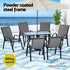 7PC Outdoor Dining Set Table and Chairs Patio Furniture Garden Bistro Set Grey