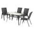 Gardeon 5PC Outdoor Dining Set Table and Chairs Patio Furniture Bistro Set Garden Black