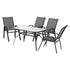 5PC Outdoor Dining Set Table and Chairs Patio Furniture Bistro Set Garden Grey