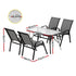 5PC Outdoor Dining Set Table and Chairs Patio Furniture Bistro Set Garden Grey