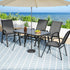 5PC Outdoor Dining Set Table and Chairs Patio Furniture Bistro Set Garden Grey