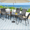 5PC Outdoor Dining Set Table and Chairs Patio Furniture Bistro Set Garden Grey