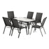 7PC Outdoor Dining Set Table and Chairs Patio Furniture Bistro Set Garden Black