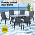 7PC Outdoor Dining Set Table and Chairs Patio Furniture Bistro Set Garden Black