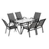 7PC Outdoor Dining Set Table and Chairs Patio Furniture Bistro Set Garden Grey