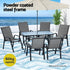 7PC Outdoor Dining Set Table and Chairs Patio Furniture Bistro Set Garden Grey