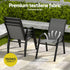 7PC Outdoor Dining Set Table and Chairs Patio Furniture Bistro Set Garden Grey