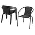 Outdoor Dining Set 5 Piece Steel Stackable Chairs Table Patio Furniture