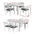 Gardeon Outdoor Dining Set 5 Piece Aluminum Extendable Table Setting White