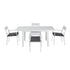 Gardeon Outdoor Dining Set 5 Piece Aluminum Extendable Table Setting White