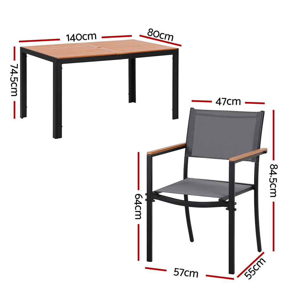 7PCS Outdoor Dining Set Table and Chairs Patio Garden Furniture Bistro Set
