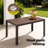 Gardeon 7 Piece Outdoor Dining Set 6 Seater Patio Table and Chairs Coffee WPC