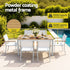 7PCS Outdoor Dining Set Table and Chairs Patio Garden Furniture Bistro Set White