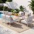 Gardeon 6 Seater Outdoor Dining Sofa Set Steel Frame Cushions White