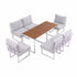 Gardeon 6 Seater Outdoor Dining Sofa Set Steel Frame Cushions White