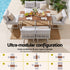 Gardeon 6 Seater Outdoor Dining Sofa Set Steel Frame Cushions White