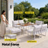 Gardeon 6 Seater Outdoor Dining Sofa Set Steel Frame Cushions White