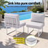Gardeon 6 Seater Outdoor Dining Sofa Set Steel Frame Cushions White